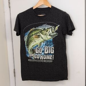 FISHERMAN CHARCOAL T SHIRT SIZE SMALL
